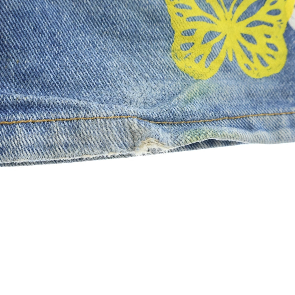 About Dreams(アバウトドリームズ) Butterfly Denim アバウトドリームス バタフライプリント リメイク デニムパンツ インディゴ