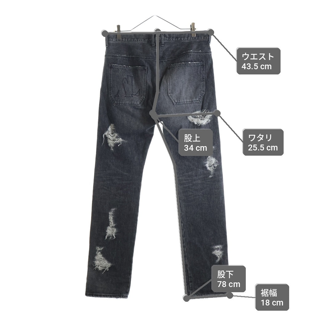 cvtvlist(カタリスト) ダメージ加工 デニムパンツ ブラック 21FW0407