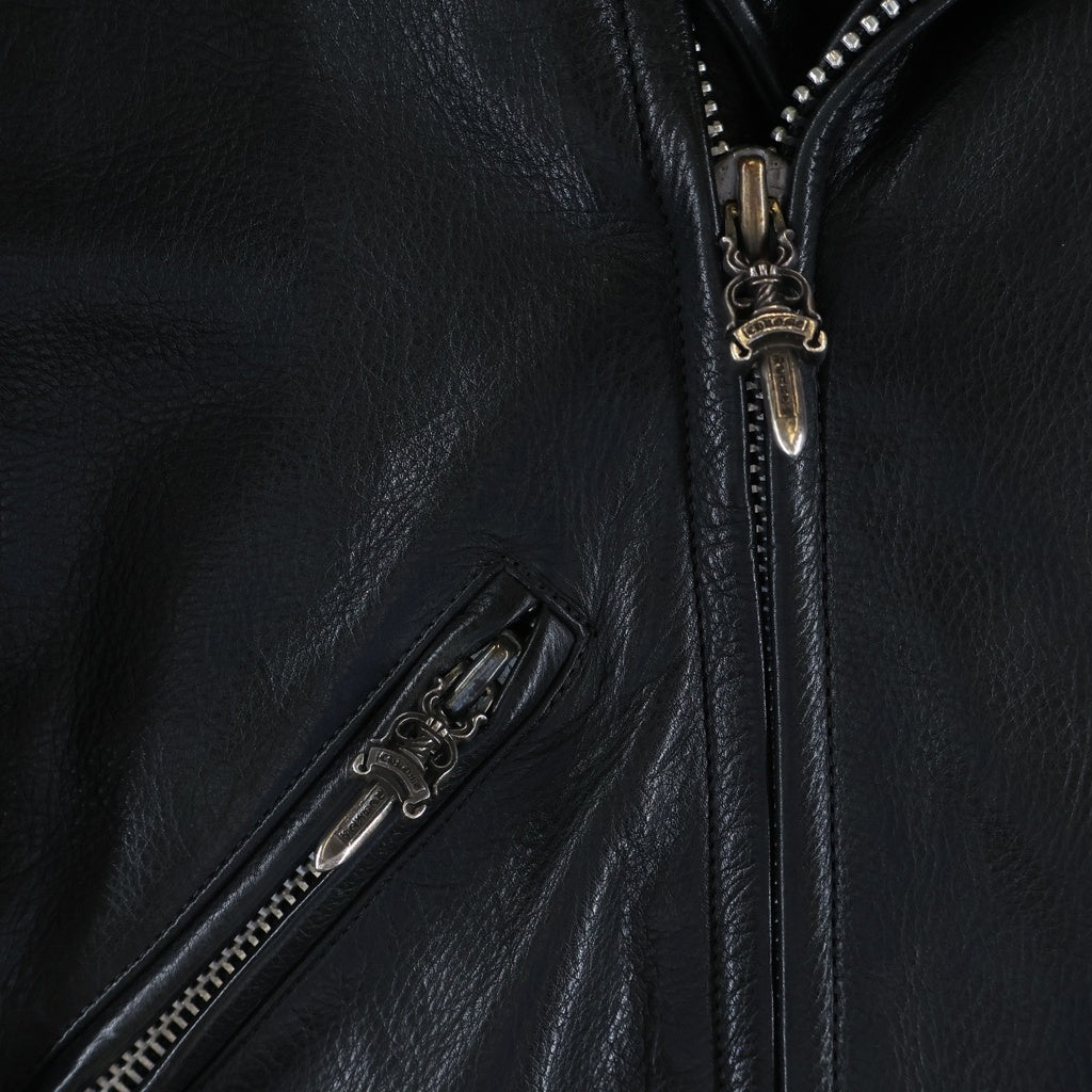 CHROME HEARTS(クロムハーツ) BASIC MOTO#2 LEATHER JACKET ベーシックモト#2 レザージャケット カスタム ブラック