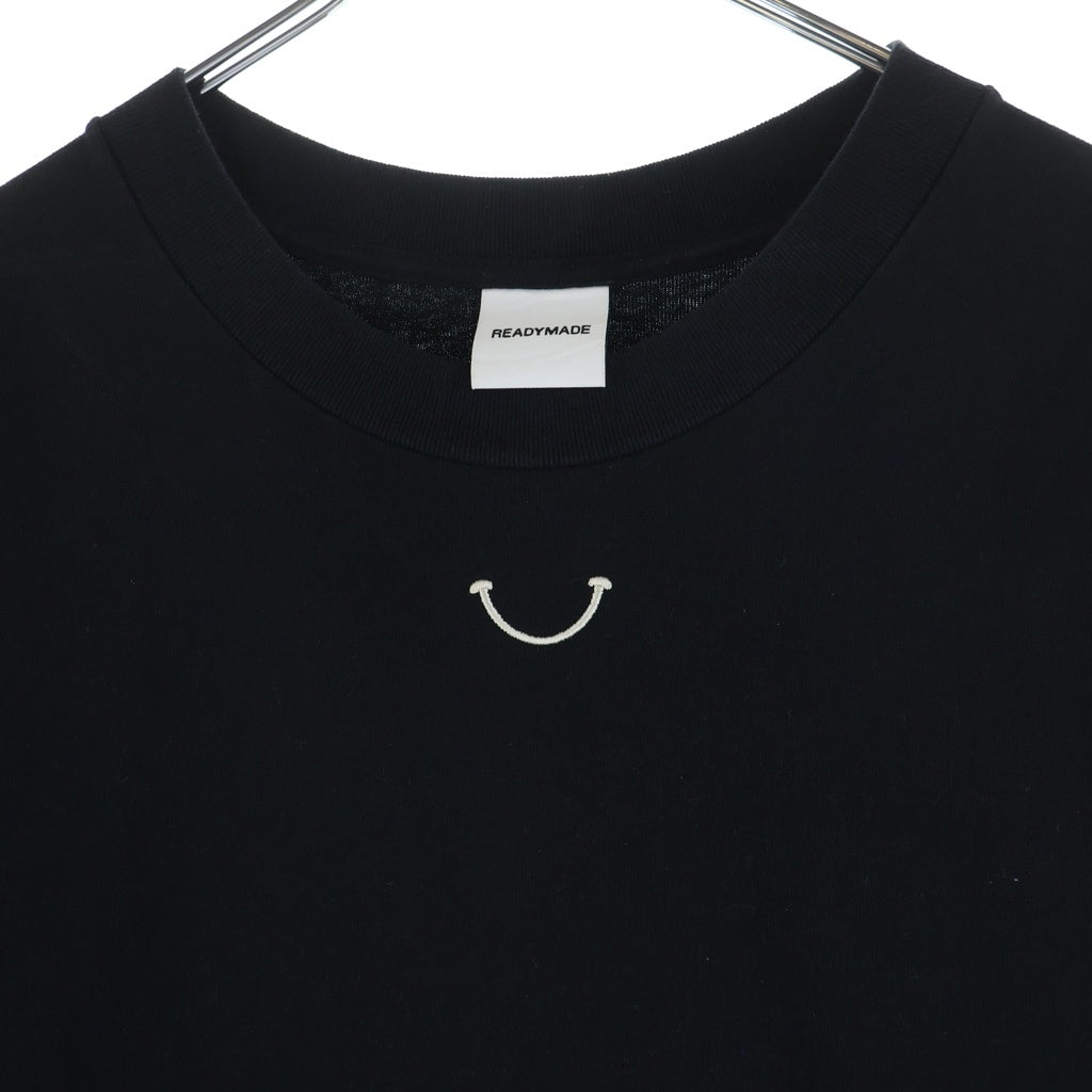 READY MADE(レディメイド) SMILE&LOGO SHORT SLEEVE T-SHIRT フロントスマイルロゴ 半袖Tシャツカットソー ブラック