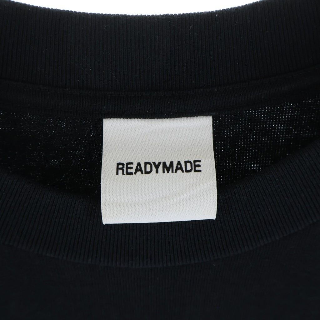READY MADE(レディメイド) SMILE&LOGO SHORT SLEEVE T-SHIRT フロントスマイルロゴ 半袖Tシャツカットソー ブラック