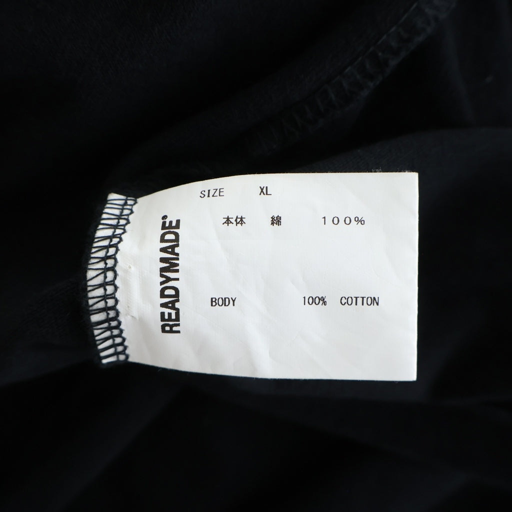 READY MADE(レディメイド) SMILE&LOGO SHORT SLEEVE T-SHIRT フロントスマイルロゴ 半袖Tシャツカットソー ブラック