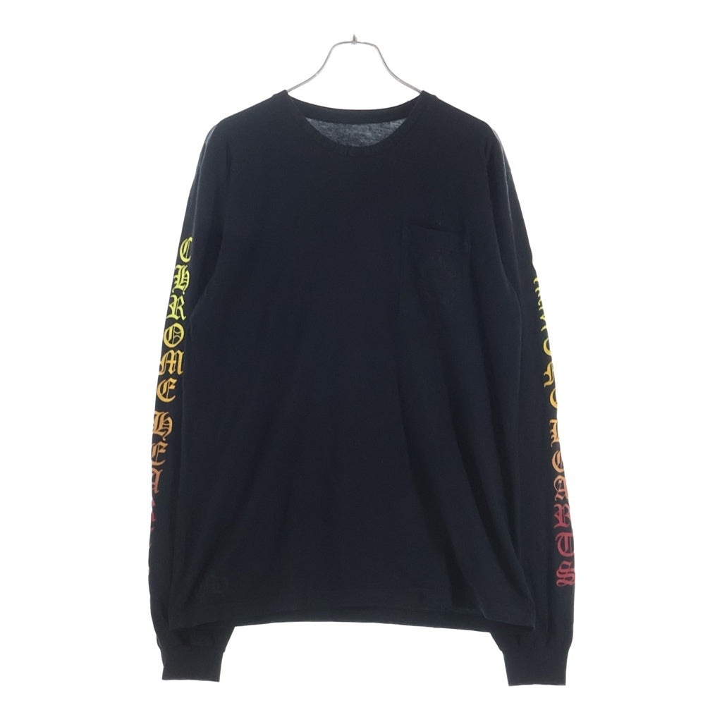 CHROME HEARTS(クロムハーツ) CH L/S NECK LOGO ネックロゴプリント グラデーション 袖ロゴ 長袖Tシャツ ロングスリーブカットソー ブラック/マルチカラー
