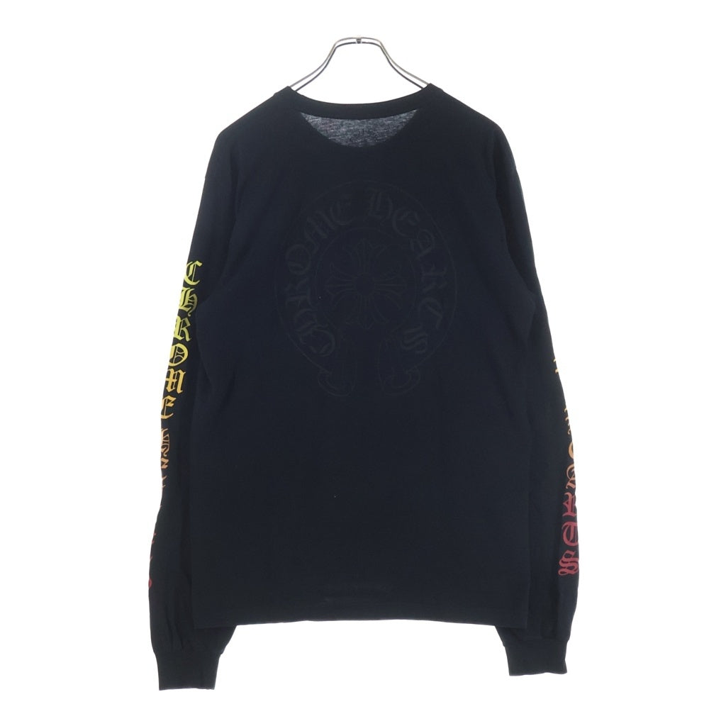 CHROME HEARTS(クロムハーツ) CH L/S NECK LOGO ネックロゴプリント グラデーション 袖ロゴ 長袖Tシャツ ロングスリーブカットソー ブラック/マルチカラー