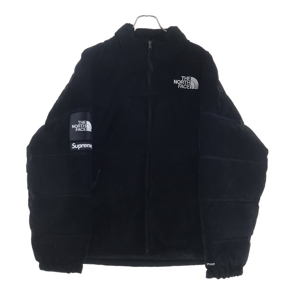 SUPREME(シュプリーム) 23AW×THE NORTH FACE Suede Nuptse Jacket ノースフェイス スウェード ヌプシ ダウン ジャケット NF0A875N ブラック