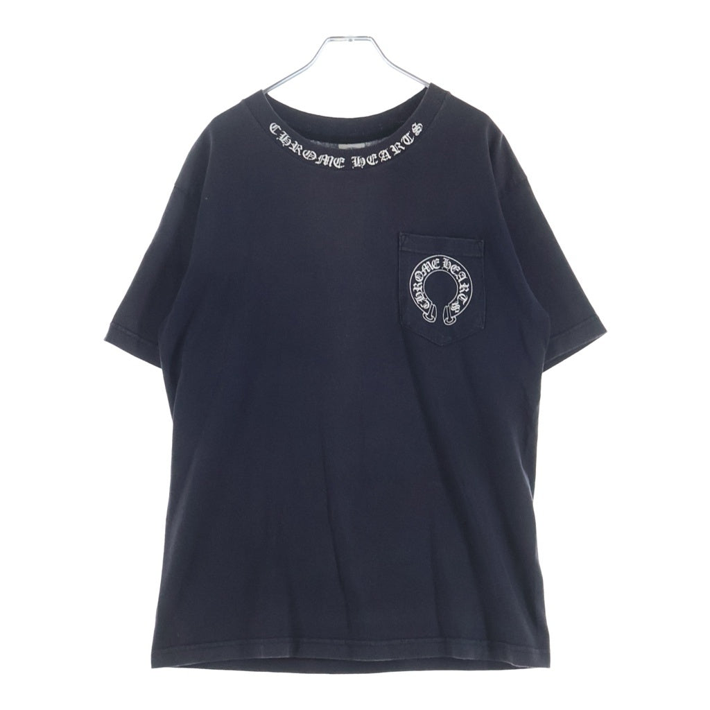 CHROME HEARTS(クロムハーツ) OLD バックフローラルクロスプリント クルーネック半袖Tシャツカットソー ブラック