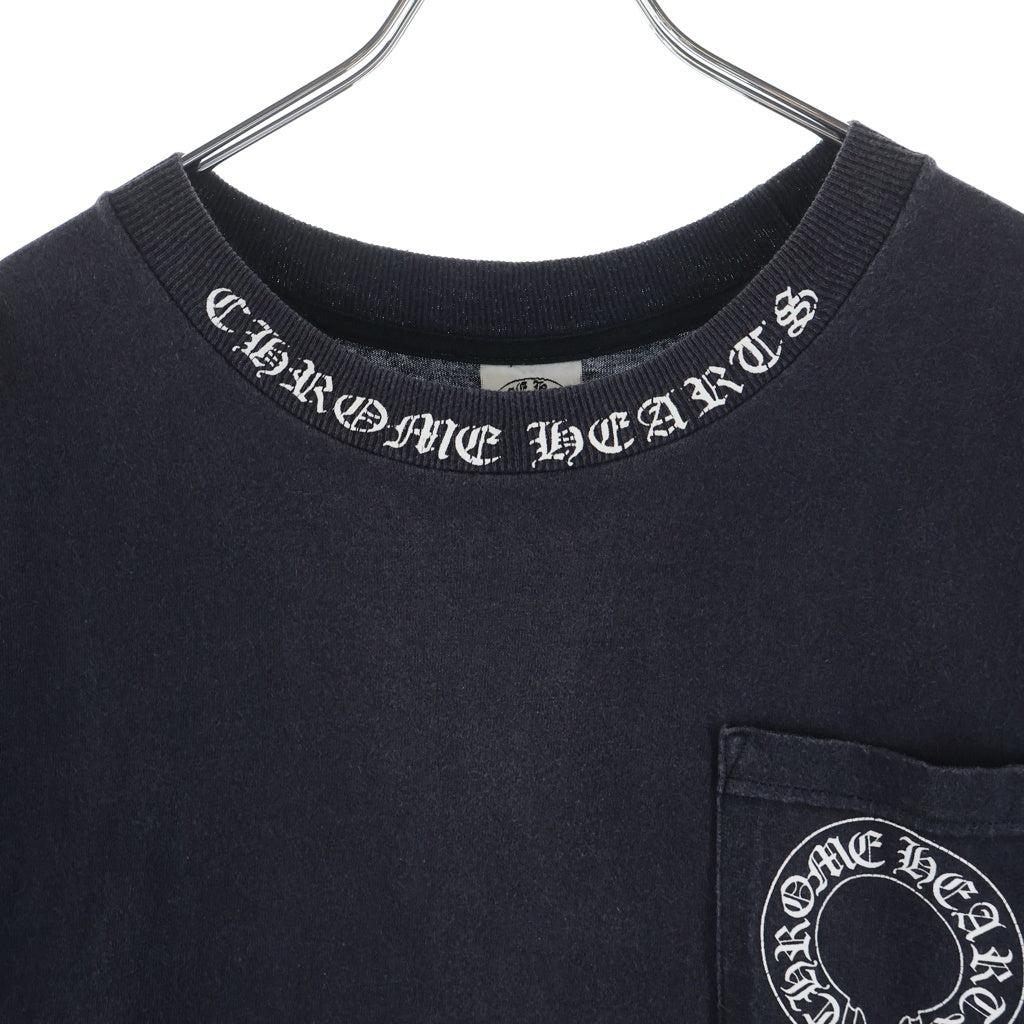 CHROME HEARTS(クロムハーツ) OLD バックフローラルクロスプリント クルーネック半袖Tシャツカットソー ブラック