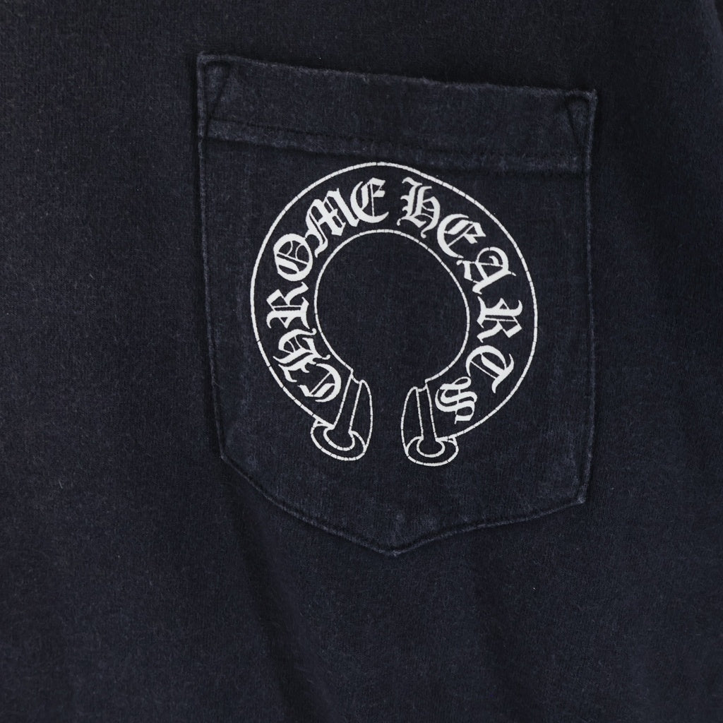 CHROME HEARTS(クロムハーツ) OLD バックフローラルクロスプリント クルーネック半袖Tシャツカットソー ブラック