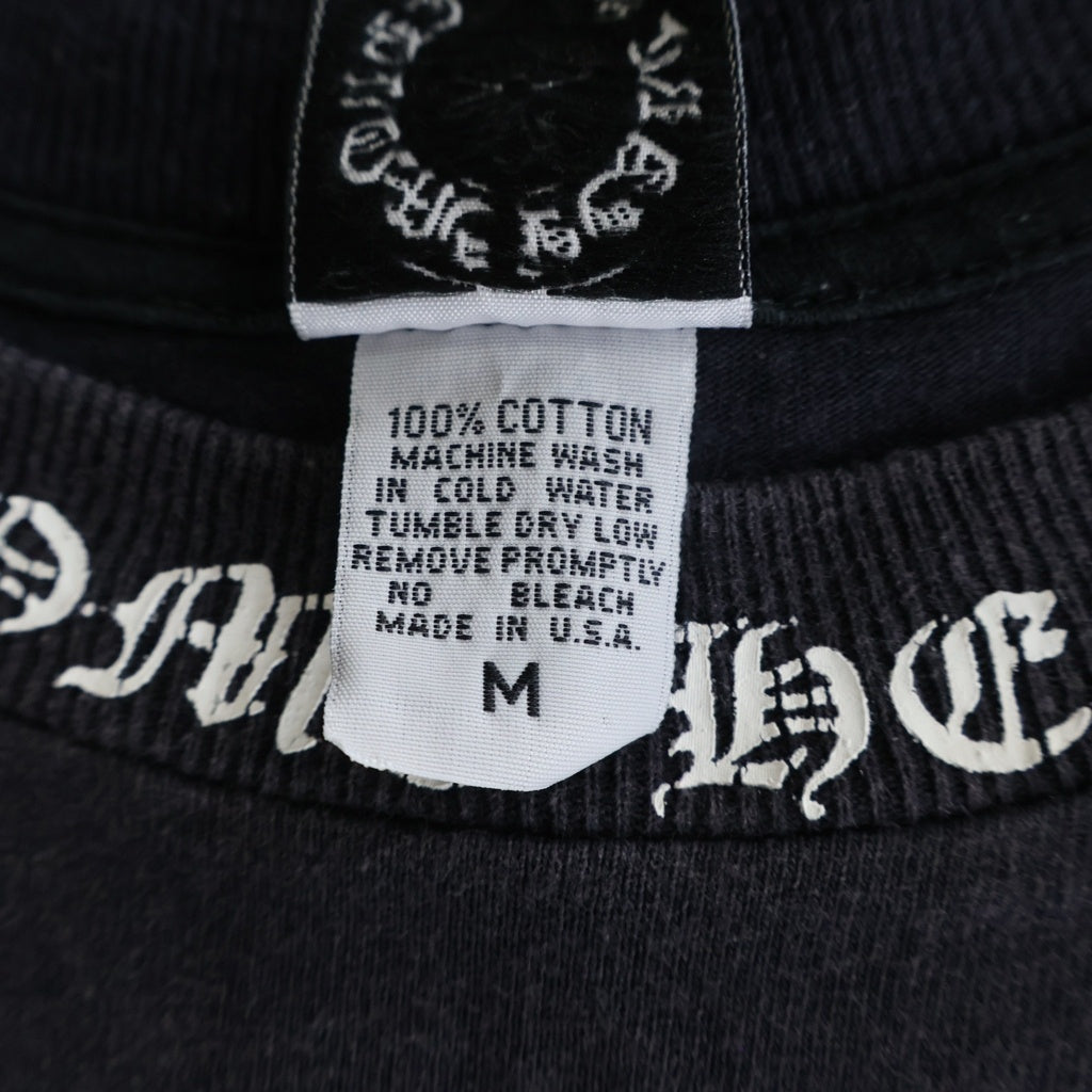 CHROME HEARTS(クロムハーツ) OLD バックフローラルクロスプリント クルーネック半袖Tシャツカットソー ブラック