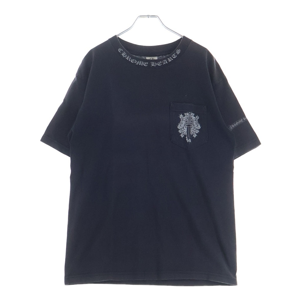 CHROME HEARTS(クロムハーツ) OLD VINE DAGGER LOGO S/S TEE オールド ヴァインダガーロゴプリント Tシャツカット ブラック