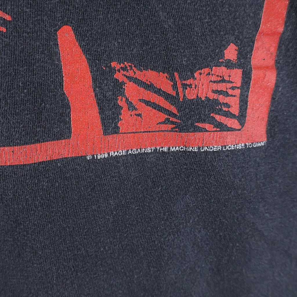 VINTAGE(ヴィンテージ) 90s RAGE AGAINST THE MACHINE QUARE MEMBER レイジアゲインストザマシーン プリント半袖Tシャツカットソー ブラック
