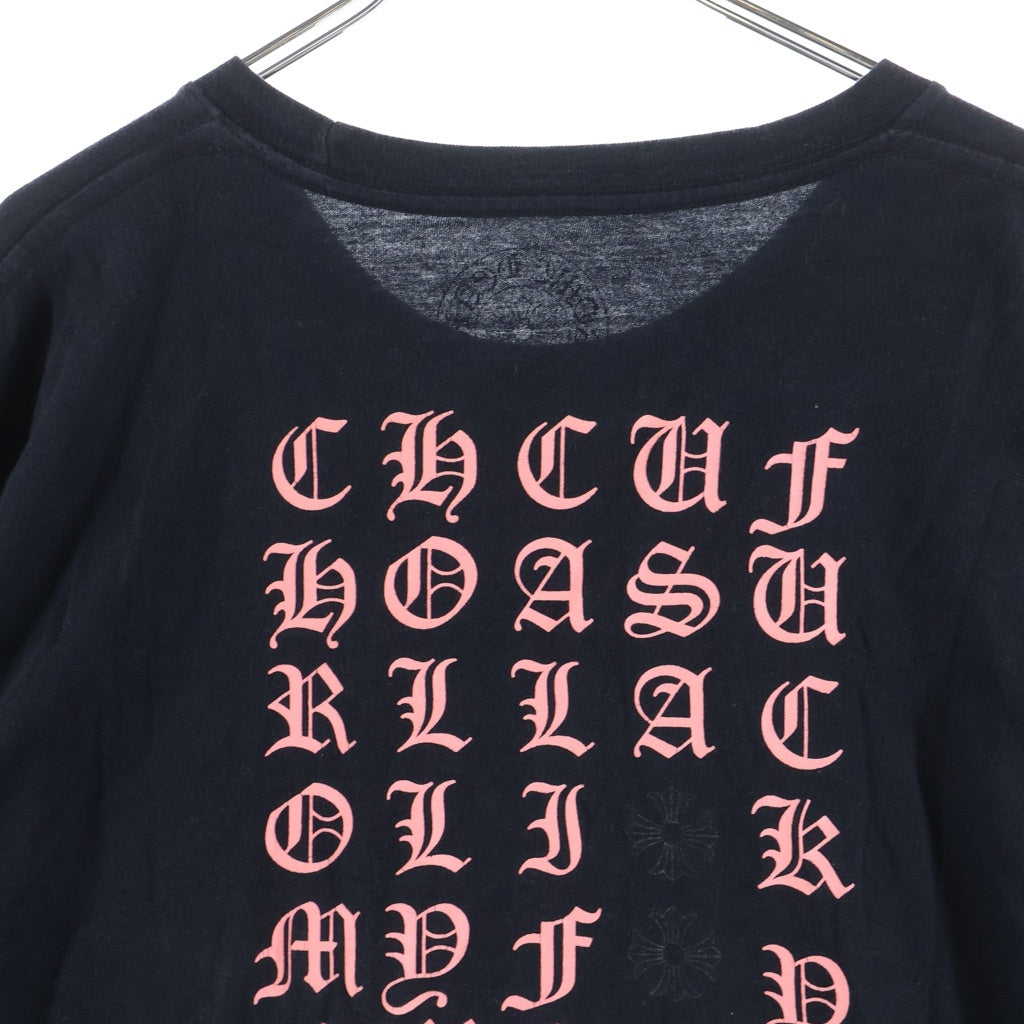 CHROME HEARTS(クロムハーツ) Pink Logo Tee ネオンピンク ロゴ 半袖Tシャツ ブラック/ピンク