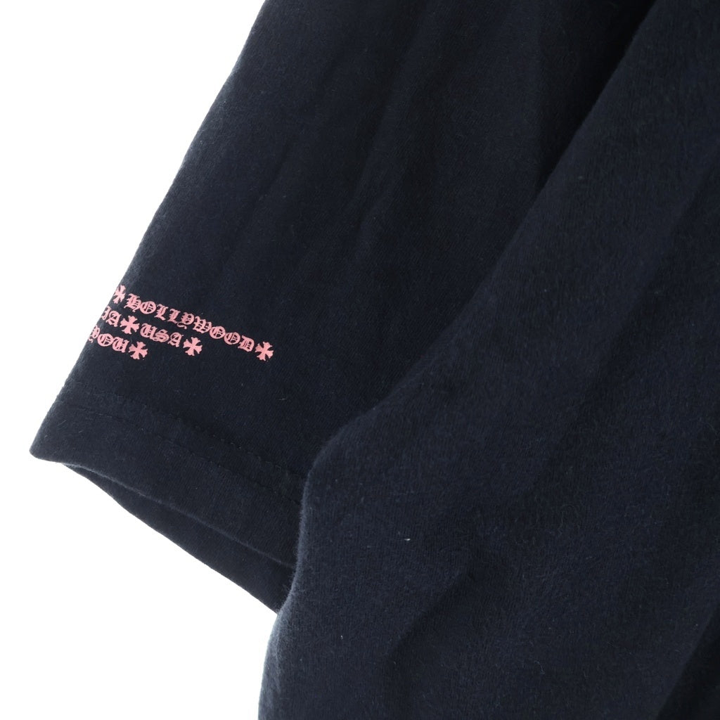 CHROME HEARTS(クロムハーツ) Pink Logo Tee ネオンピンク ロゴ 半袖Tシャツ ブラック/ピンク