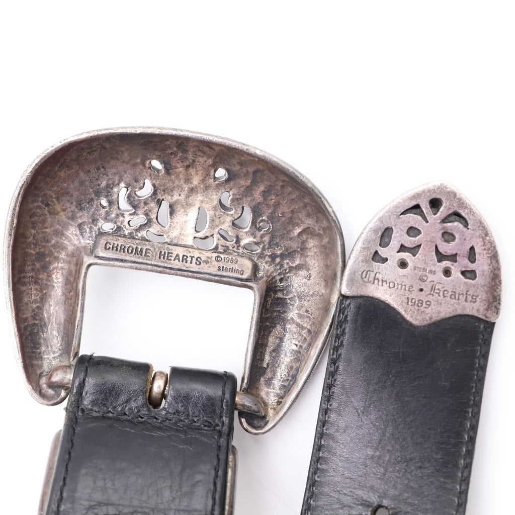 CHROME HEARTS(クロムハーツ) BLT CLASSIC 3PC クラシック3PC レザーベルト ブラック/シルバー