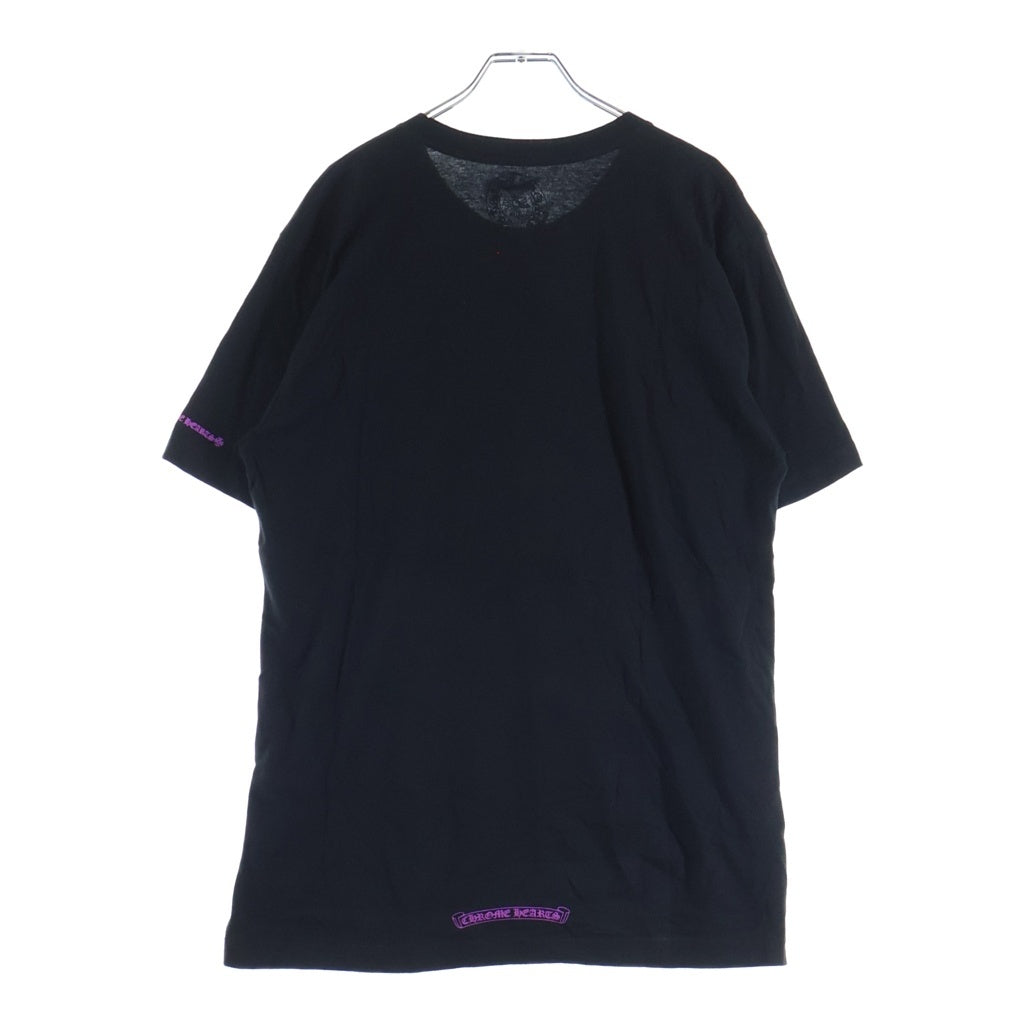 CHROME HEARTS(クロムハーツ) Neck Logo ネックロゴ クルーネック半袖Tシャツカットソー ブラック/パープル