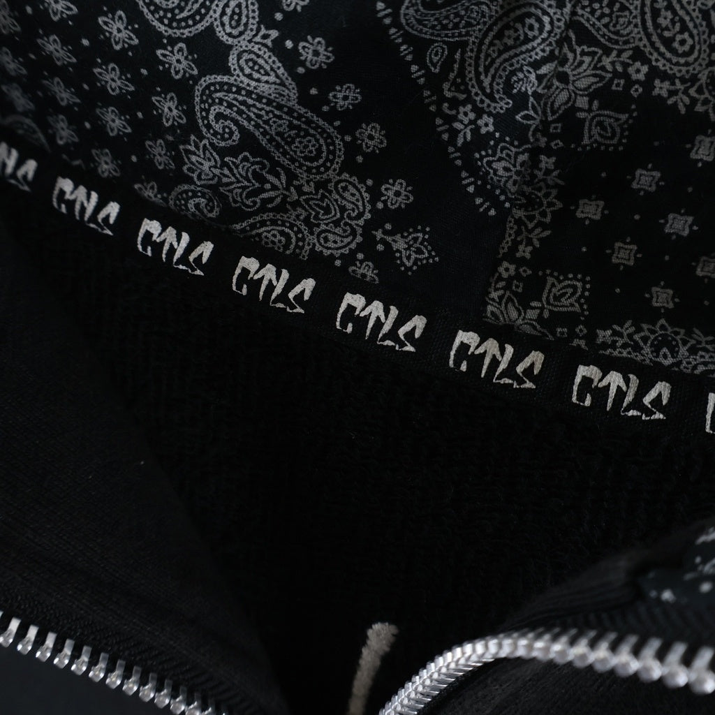 cvtvlist(カタリスト) 25SS OSK EXCLUSIVE USUAL ZIP HOODIE 刺繍ロゴ ジップアップパーカー ブラック 2501010301