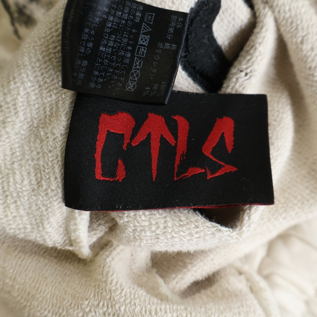 cvtvlist(カタリスト) 24SS USUALSWEAT PANTユージュアル刺繍 コーティングヴィンテージ加工 スウェットパンツ ホワイト 2401090401
