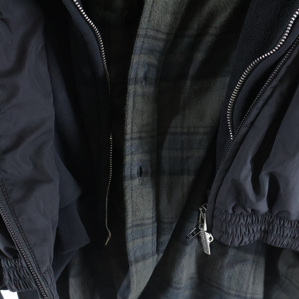 BALENCIAGA(バレンシアガ) 24SS LAYERED TRACKSUIT JACKET 773046 TNQ25 レイヤードトラックジャケットブルゾン ブラック