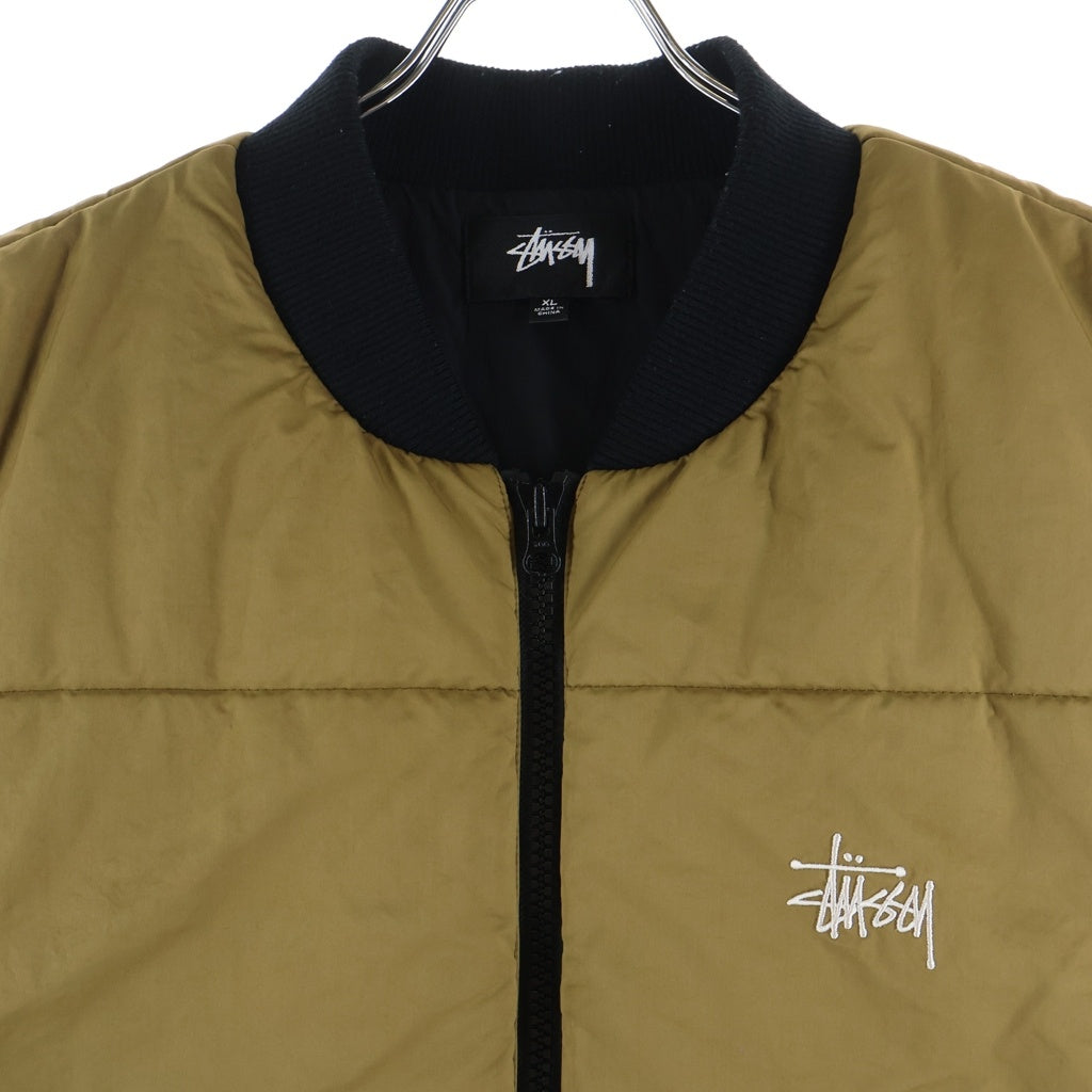 STUSSY(ステューシー) PRIMALOFT QUILTED VEST ロゴ刺繍 プリマロフト 中綿 ベスト ベージュ
