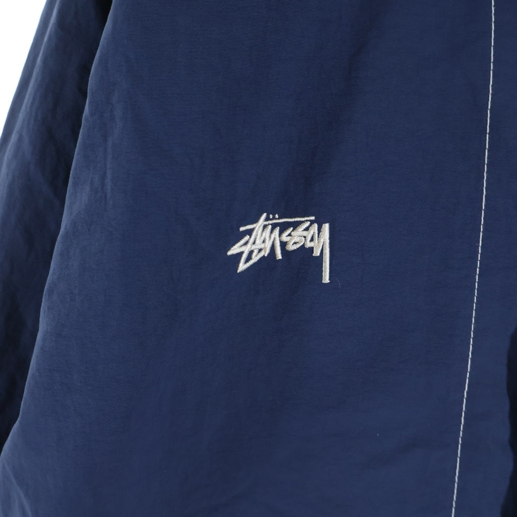 STUSSY(ステューシー) FOLSOM COACH JACKET ロゴ刺繍 コーチジャケット ブルー