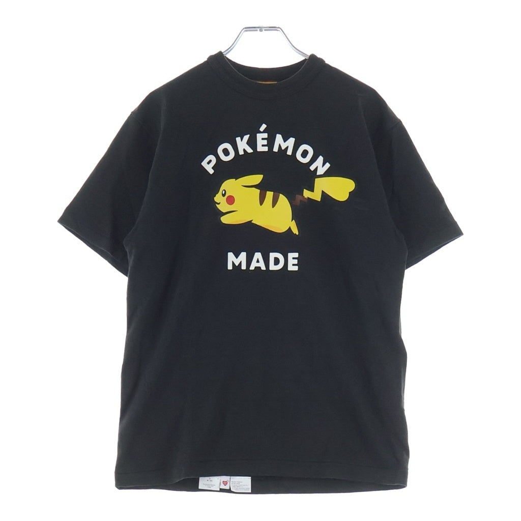 HUMAN MADE(ヒューマンメイド) ×POKEMON ピカチュウプリント 半袖Tシャツカットソー ブラック