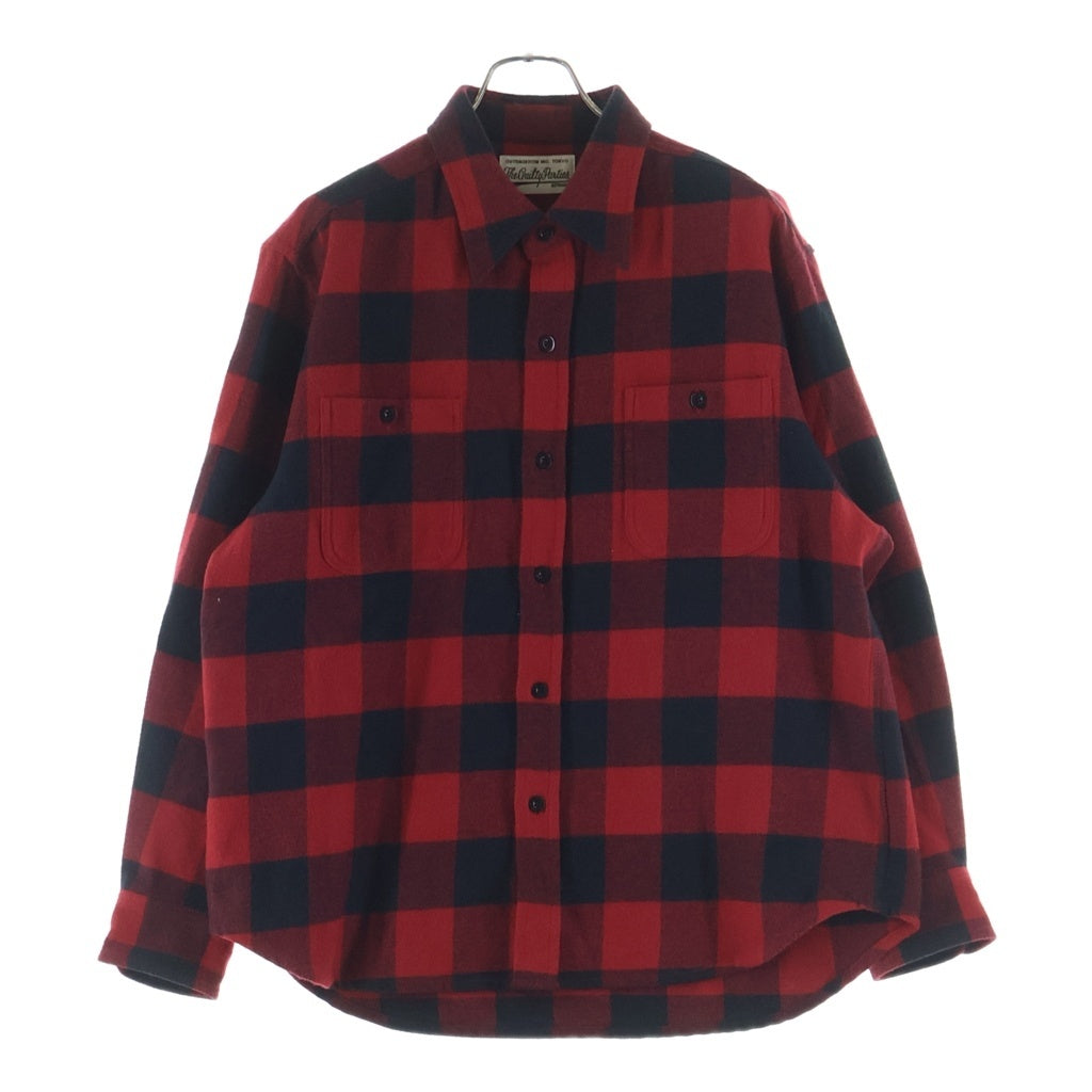 WACKO MARIA(ワコマリア) FLANNEL REGULAR COLLAR SHIRT フランネル ロングスリーブェックシャツ レッド