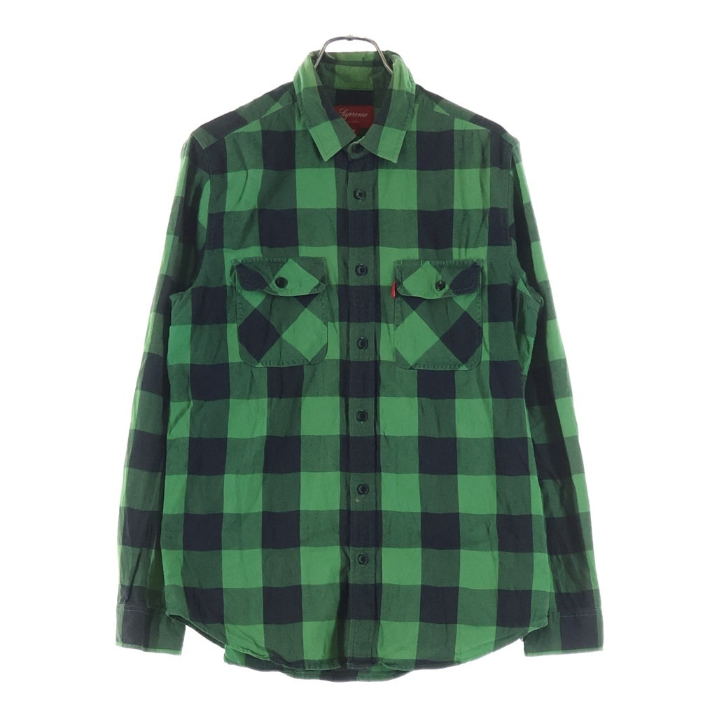 SUPREME(シュプリーム) 10AW Buffalo Flannel Shirt バッファローチェックシャツ グリーン/ブラック