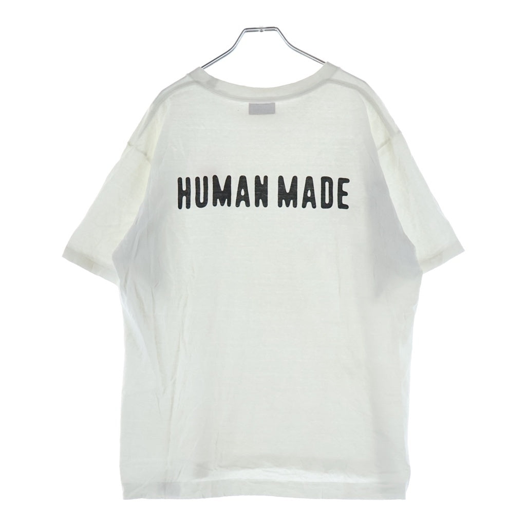 HUMAN MADE(ヒューマンメイド) Heart Badge T Shirts ハートバッチ ロゴ刺繍 クルーネック 半袖Tシャツカットソー ホワイト