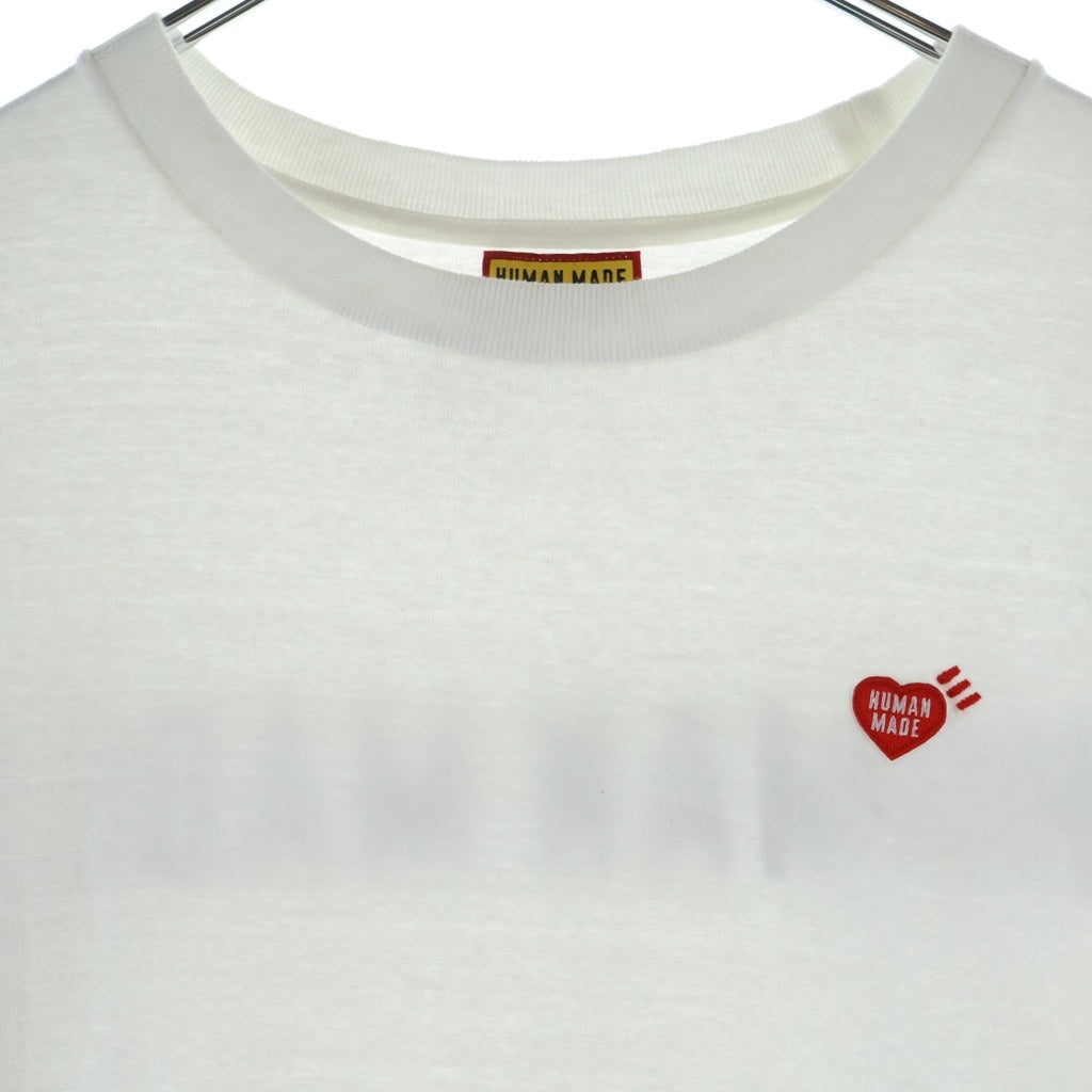 HUMAN MADE(ヒューマンメイド) Heart Badge T Shirts ハートバッチ ロゴ刺繍 クルーネック 半袖Tシャツカットソー ホワイト