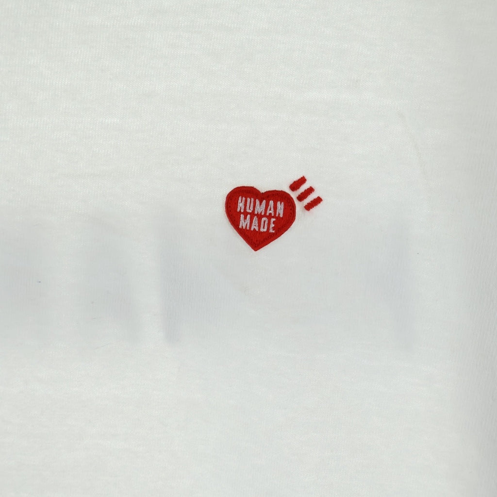 HUMAN MADE(ヒューマンメイド) Heart Badge T Shirts ハートバッチ ロゴ刺繍 クルーネック 半袖Tシャツカットソー ホワイト