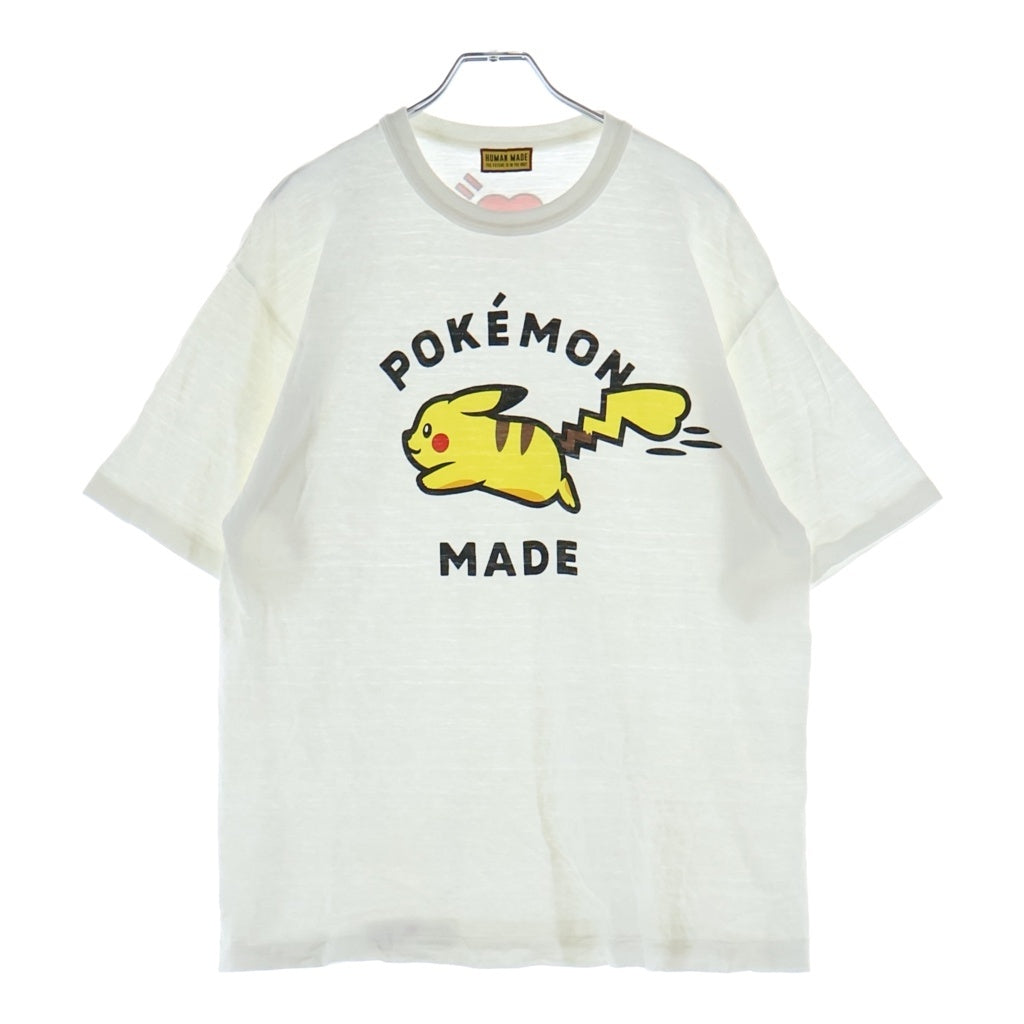 HUMAN MADE(ヒューマンメイド) ×POKEMON ピカチュウプリント 半袖Tシャツカットソー ホワイト