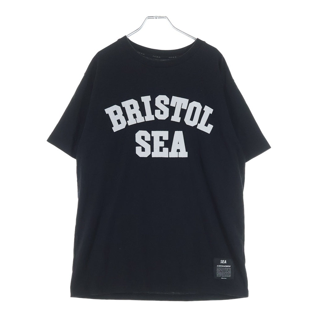 F.C.R.B./F.C.Real Bristol/FCRB(エフシーアールビー/エフシーレアルブリストル) ×WIND AND SEA BRISTOL SEA TEAM TEE クルーネック 半袖Tシャツ カットソー ブラック FCRB-220156