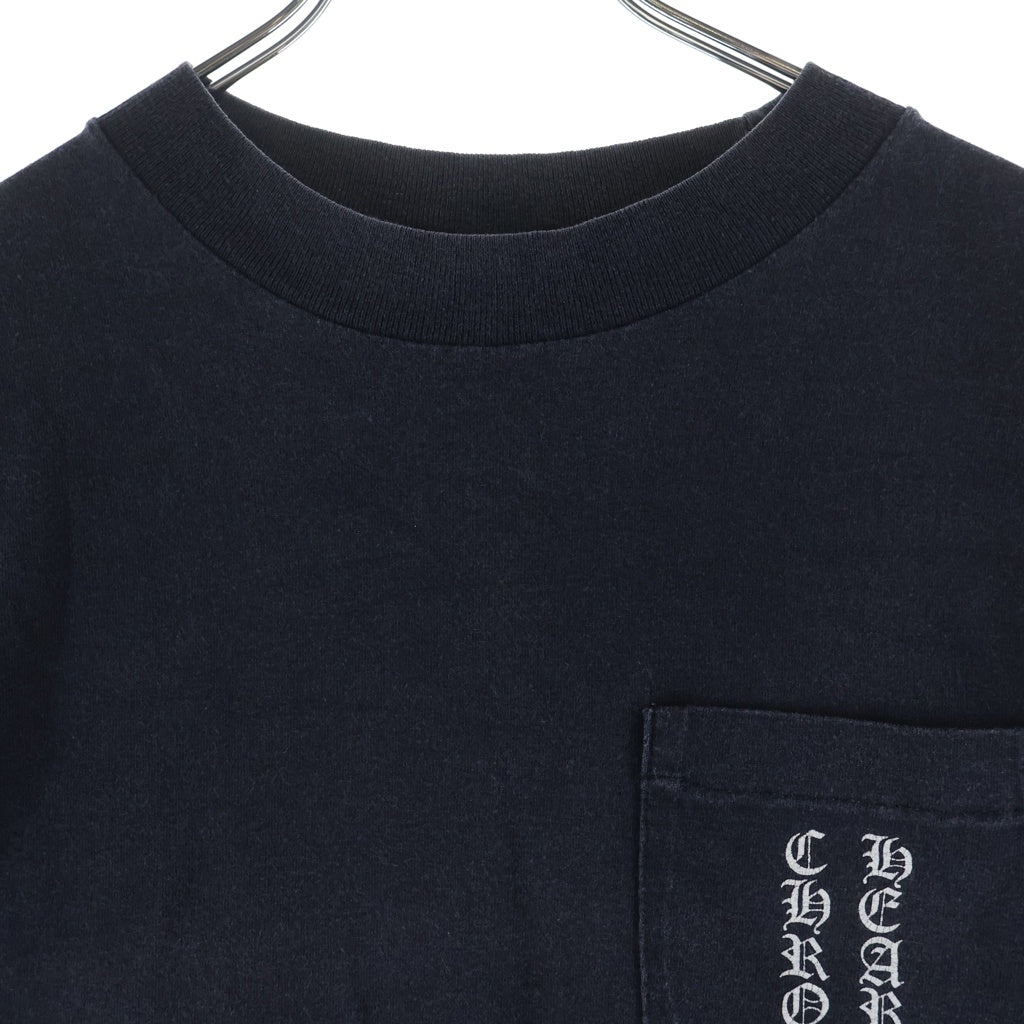 CHROME HEARTS(クロムハーツ) OLD CH L S 1 スクロールラベルプリントロングスリーブTシャツ クルーネック長袖Tシャツ カットソー ブラック