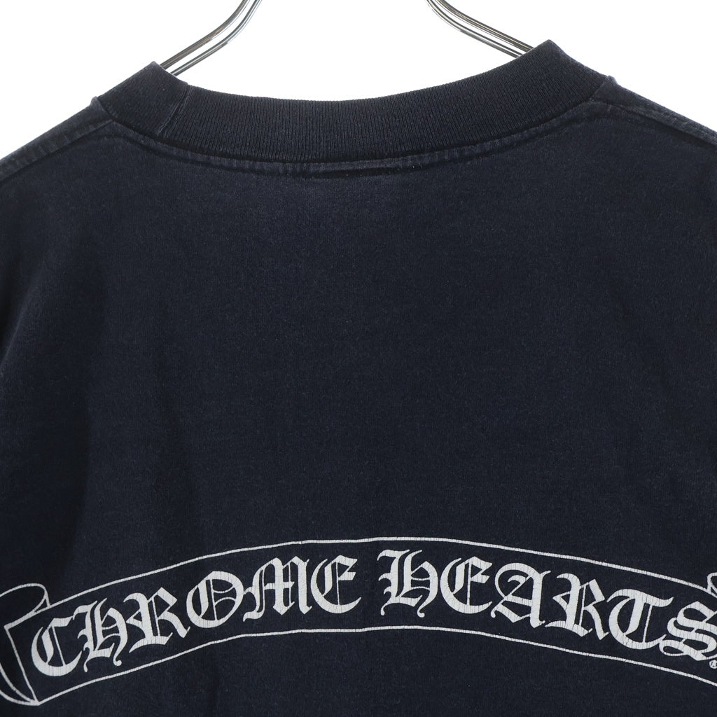 CHROME HEARTS(クロムハーツ) OLD CH L S 1 スクロールラベルプリントロングスリーブTシャツ クルーネック長袖Tシャツ カットソー ブラック