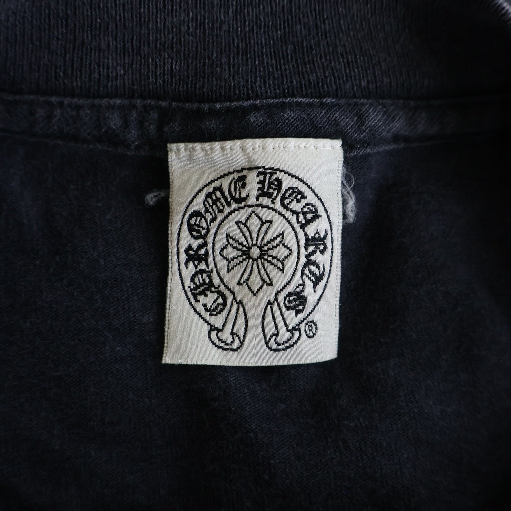 CHROME HEARTS(クロムハーツ) OLD CH L S 1 スクロールラベルプリントロングスリーブTシャツ クルーネック長袖Tシャツ カットソー ブラック