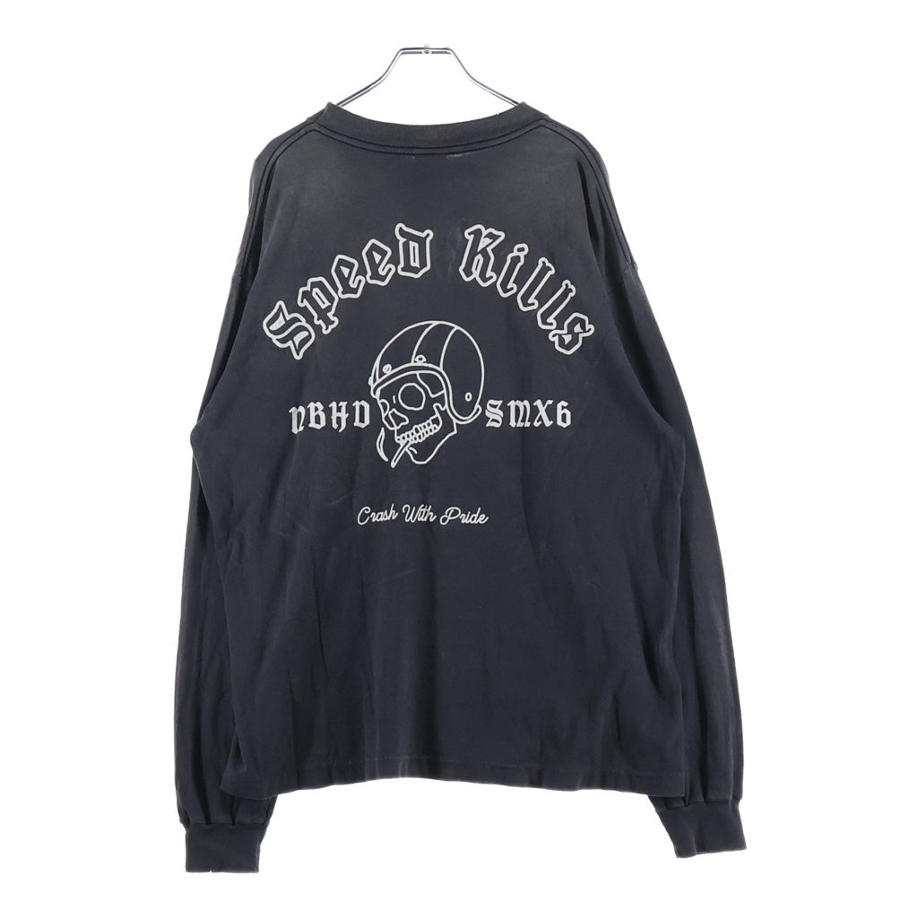 SAINT MICHAEL(セントマイケル) ×NEIGHBORHOOD SPEED KILLS L/S TEE ネイバーフッド スピードキルズ プリント 長袖Tシャツカットソー ブラック SM-HR8-0000-C72