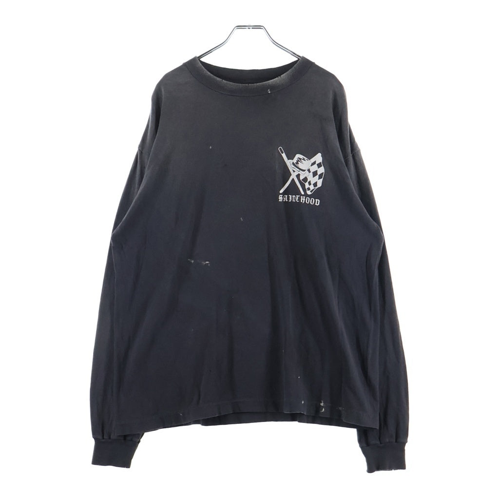 SAINT MICHAEL(セントマイケル) ×NEIGHBORHOOD SPEED KILLS L/S TEE ネイバーフッド スピードキルズ プリント 長袖Tシャツカットソー ブラック SM-HR8-0000-C72