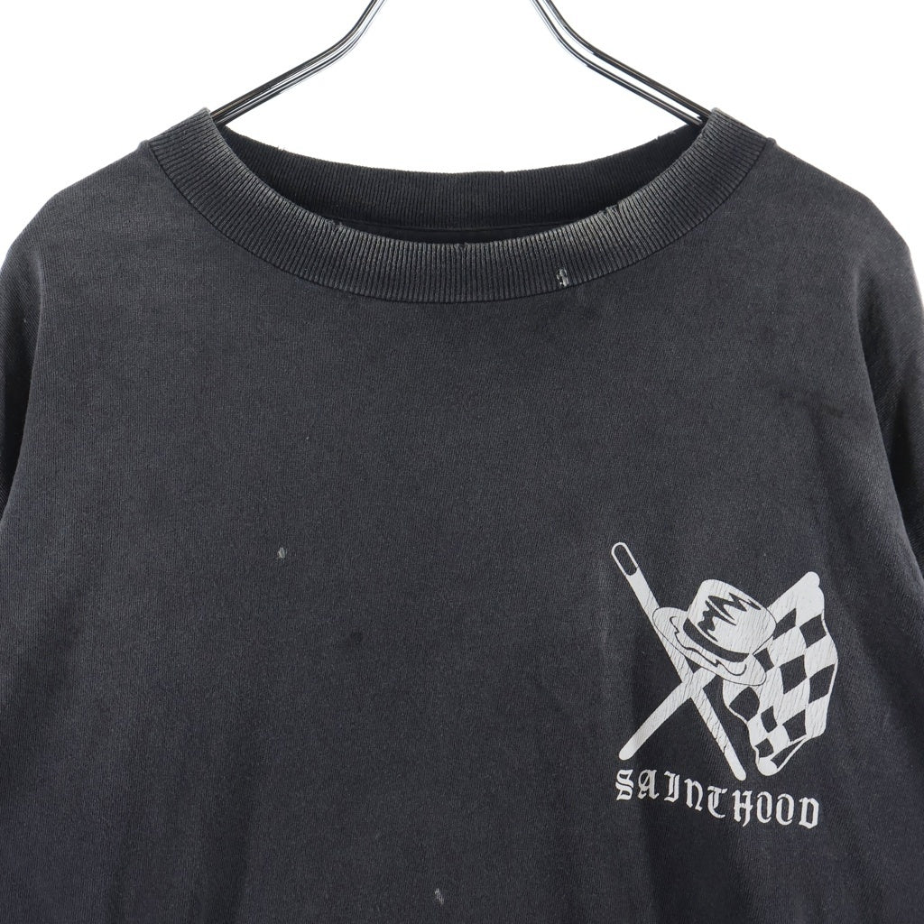 SAINT MICHAEL(セントマイケル) ×NEIGHBORHOOD SPEED KILLS L/S TEE ネイバーフッド スピードキルズ プリント 長袖Tシャツカットソー ブラック SM-HR8-0000-C72