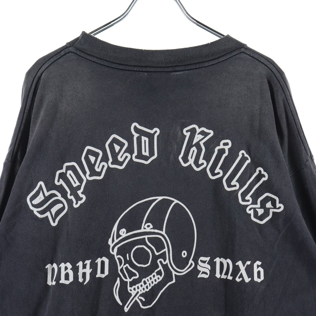 SAINT MICHAEL(セントマイケル) ×NEIGHBORHOOD SPEED KILLS L/S TEE ネイバーフッド スピードキルズ プリント 長袖Tシャツカットソー ブラック SM-HR8-0000-C72