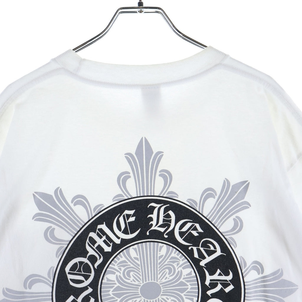 CHROME HEARTS(クロムハーツ) OLD S/S オールド バックフローラルクロス ホースシュープリント 半袖Tシャツ ホワイト