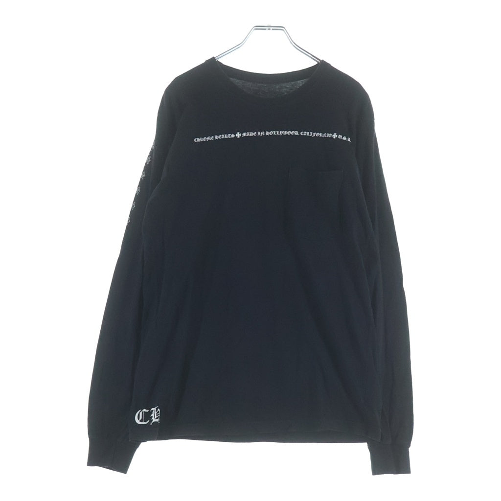 CHROME HEARTS(クロムハーツ) 袖CHプラス プリント 長袖Tシャツカットソー ブラック