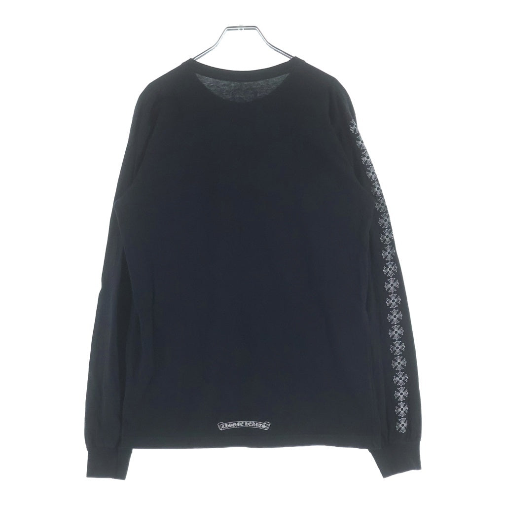 CHROME HEARTS(クロムハーツ) 袖CHプラス プリント 長袖Tシャツカットソー ブラック