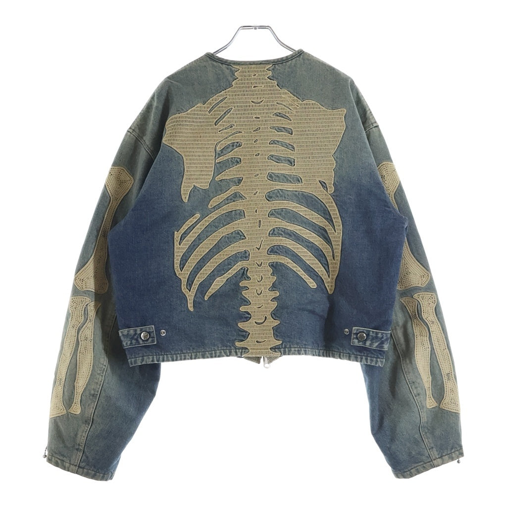 KAPITAL(キャピタル) DENIM MOTOCROSS BORN JKT 14ozモトクロスボーンジャケット ノーカラー ダブルジップ デニムジャケット KR2402LJ05 インディゴ