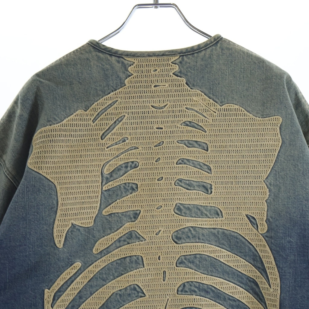 KAPITAL(キャピタル) DENIM MOTOCROSS BORN JKT 14ozモトクロスボーンジャケット ノーカラー ダブルジップ デニムジャケット KR2402LJ05 インディゴ