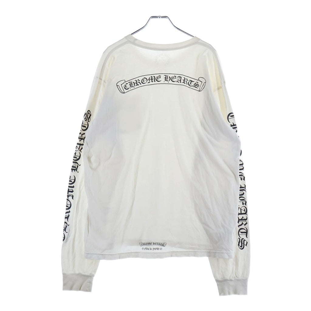 CHROME HEARTS(クロムハーツ) CH SCROLL LOGO L/S TEE スクロールロゴ アームプリント長袖Tシャツ ホワイト