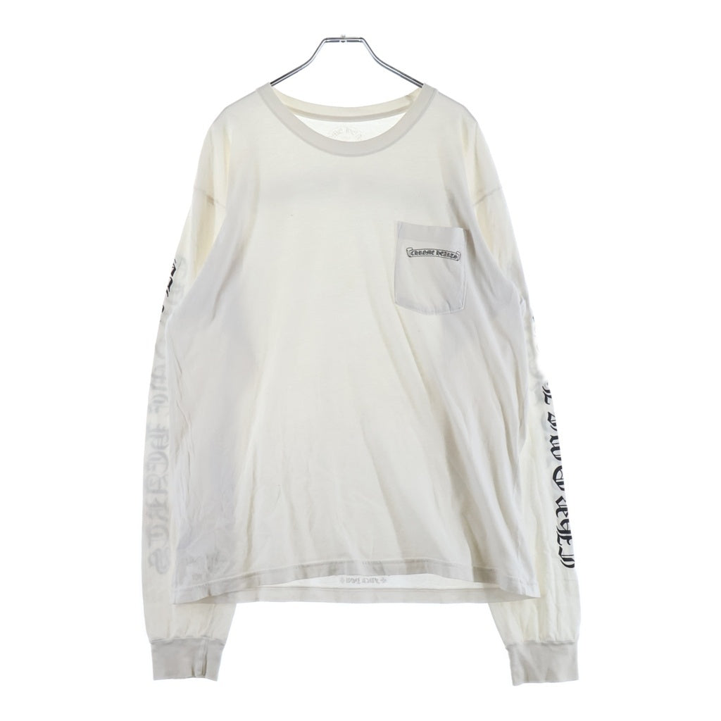 CHROME HEARTS(クロムハーツ) CH SCROLL LOGO L/S TEE スクロールロゴ アームプリント長袖Tシャツ ホワイト