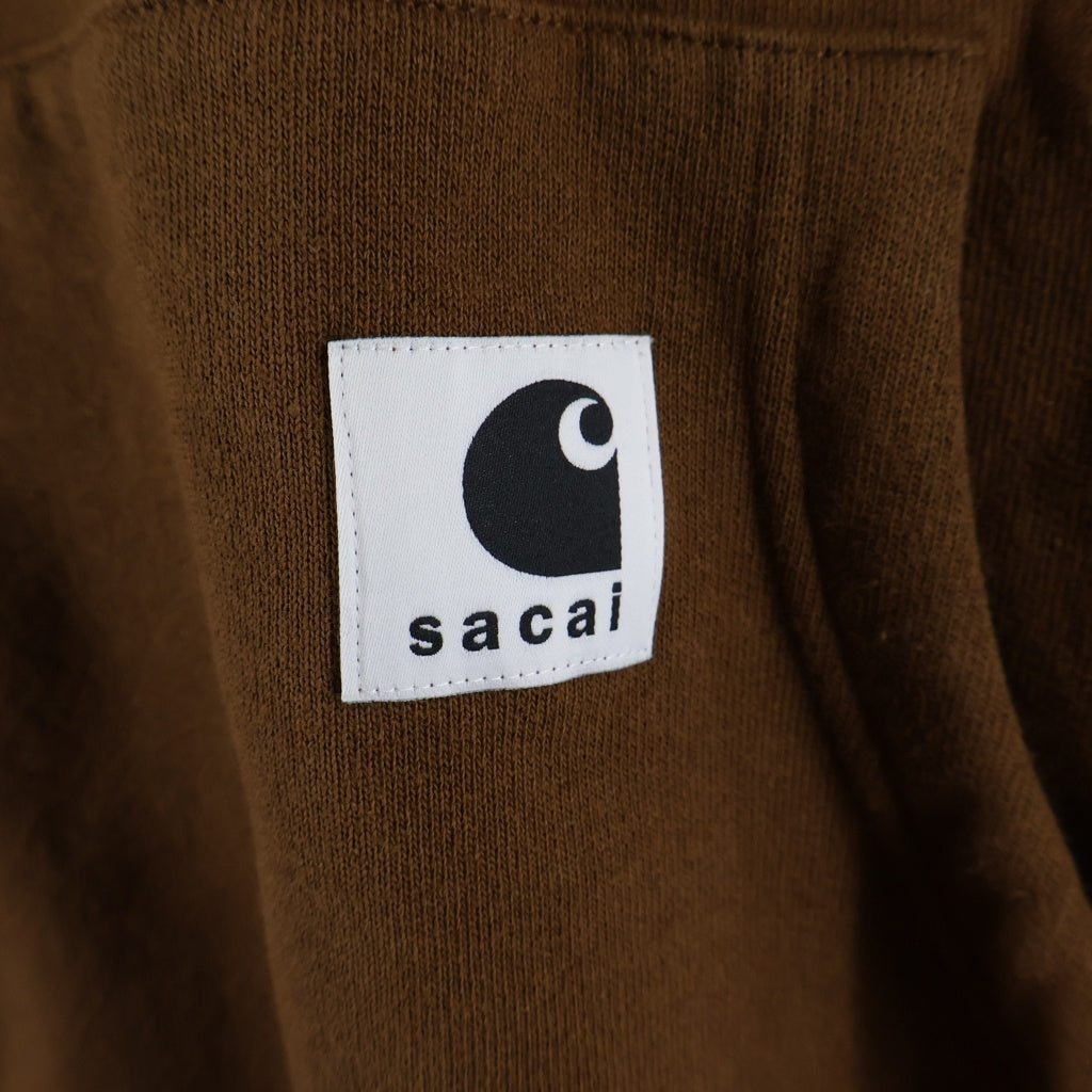 Sacai(サカイ) 25SS ×CARHARTT WIP Cotton Jersey Hoodie コットン プルオーバーパーカー ブラウン 25-00993S