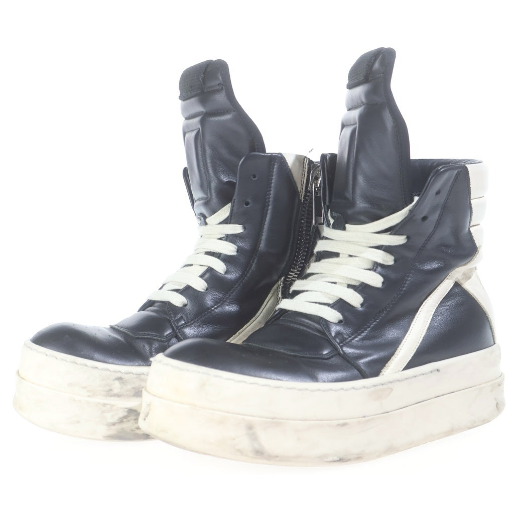 Rick Owens(リックオウエンス) Mega Bumper Geobasket Sneaker メガバンパー ジオバスケットレザーハイカットスニーカー シューズ ブラック/ホワイト レディース