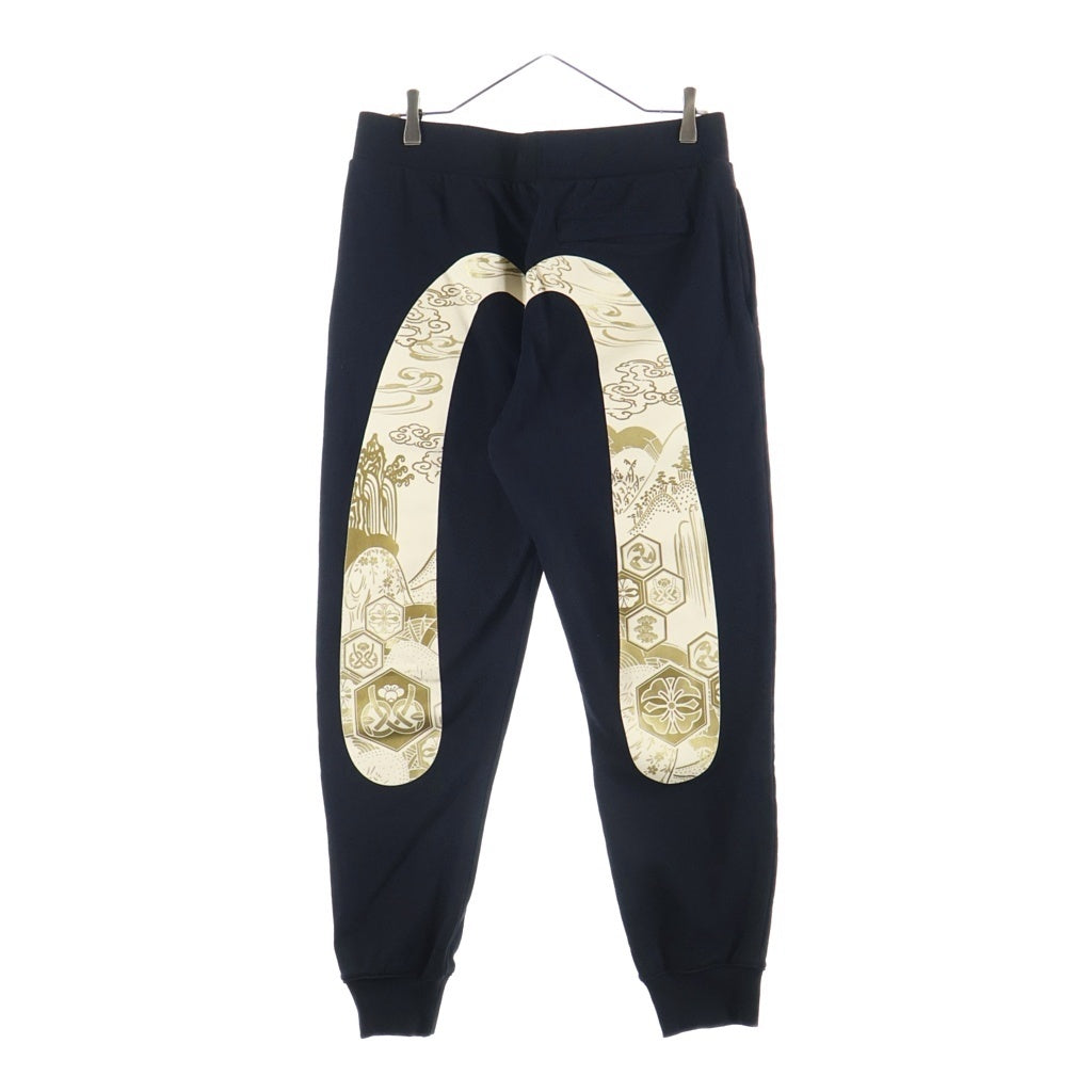 EVISU(エビス) 両面ロゴプリント ジョガースウェットパンツ ブラック 2EAHTM5SP1237XXCT