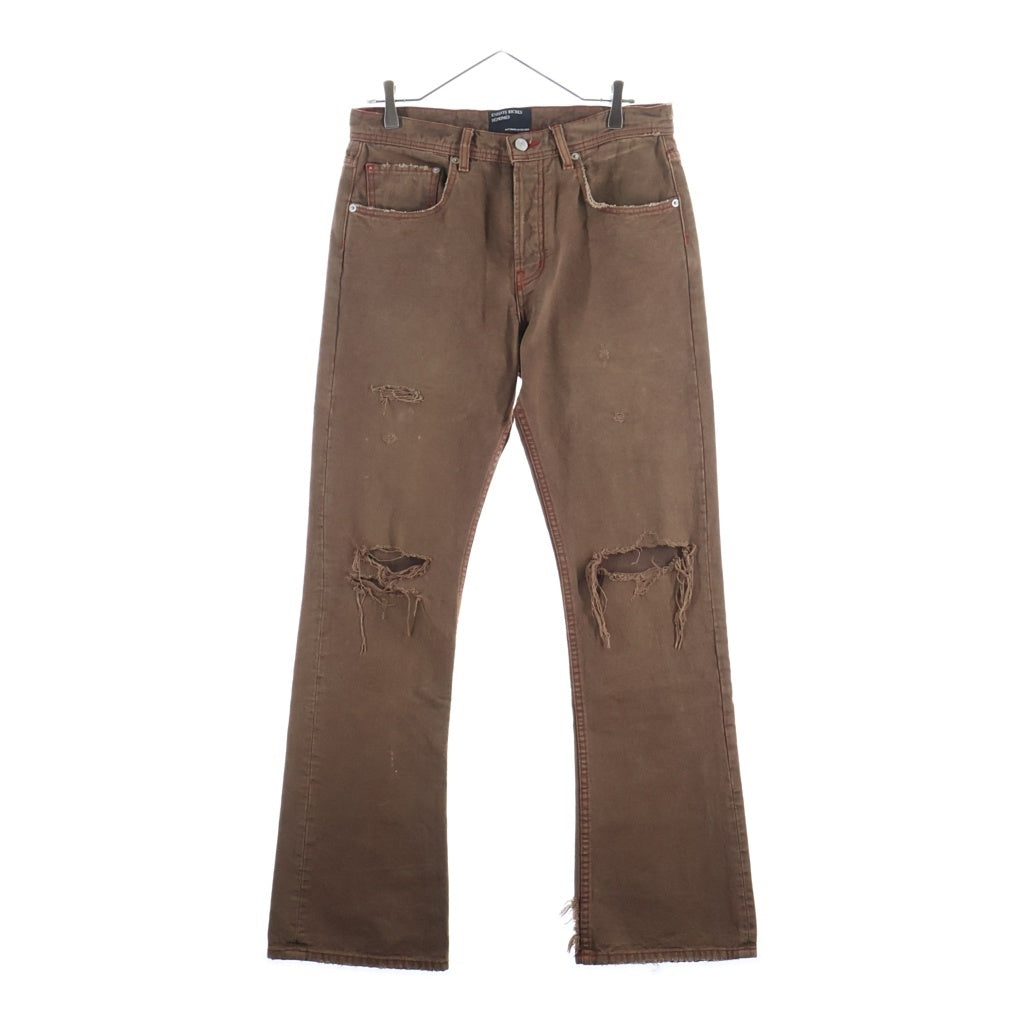 ENFANTS RICHES DEPRIMES(アンファンリッシュデプリメ) PSYCIK YOUTH FLARE JEANS ダメージ加工 フレアデニムパンツ ブラウン -